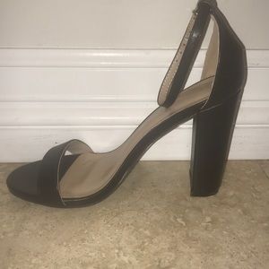 BLACK FO-LEATHER HEELS